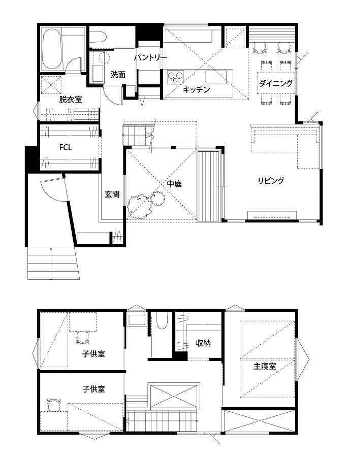 2階建て平面図